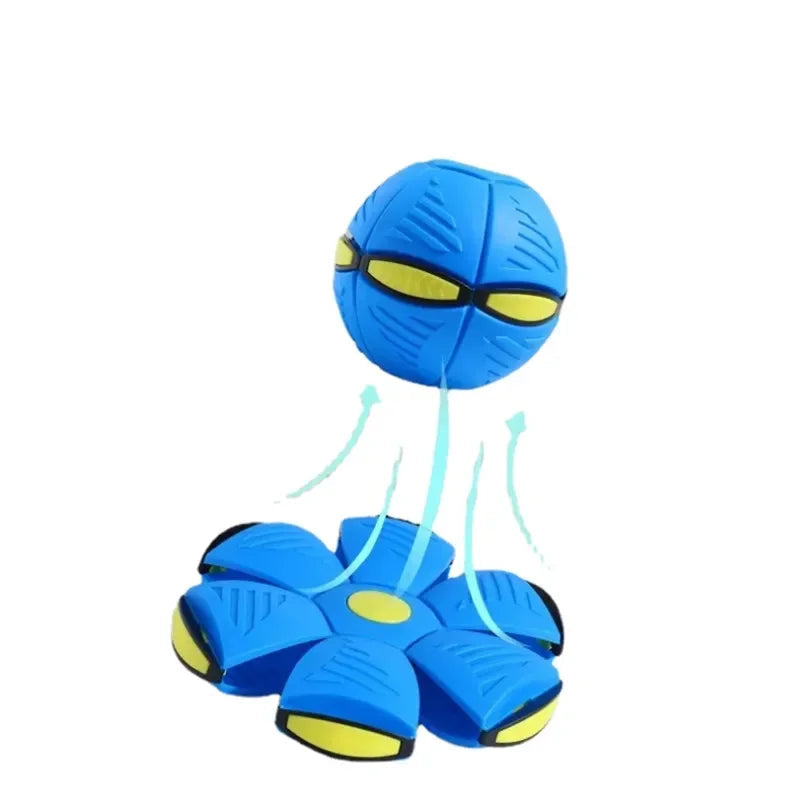 Frisbee interactif pour chien couleur bleue, soulevé par propulsion