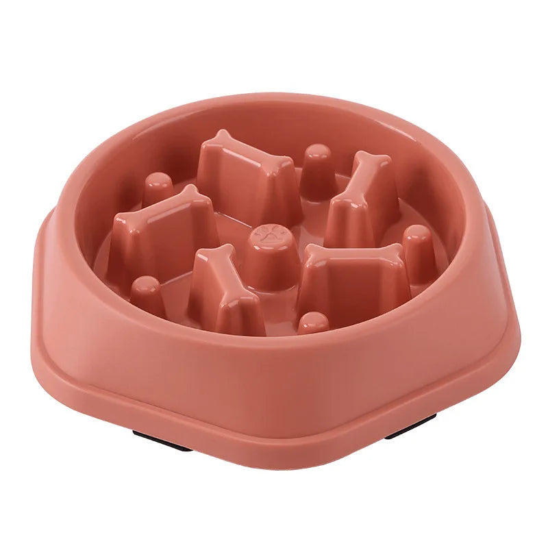 Gamelle slow feeder anti étouffement rouge pour chien glouton