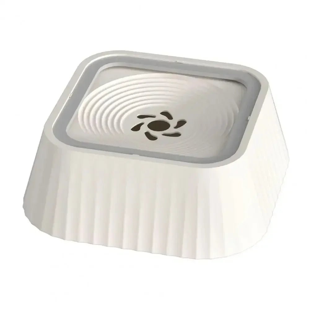 Bol blanc avec plaque flottante pour chien et chat