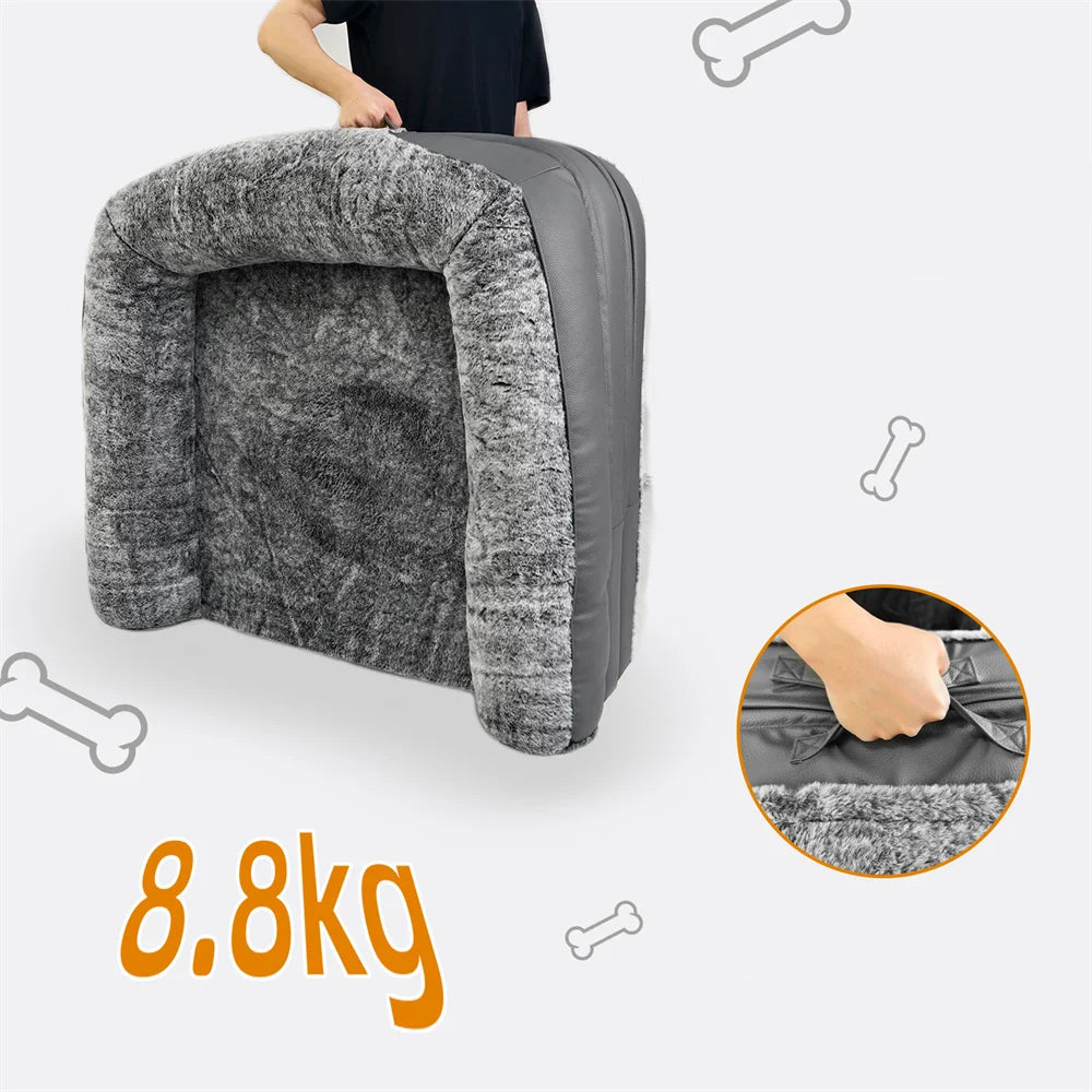 Lit taille humaine pour chien tenu à une main. Poids de 8,8 kg facile à déplacer.