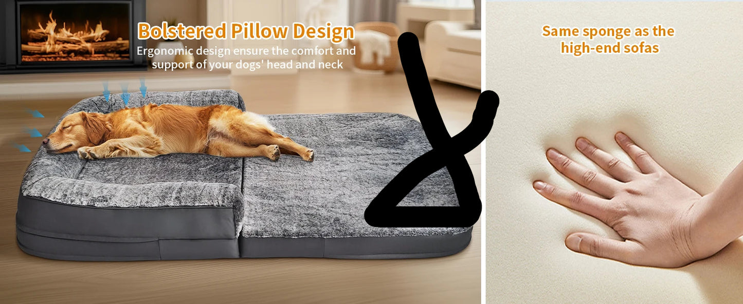 Lit pour chien taille humaine – Grand coussin partagé pour chien et adulte