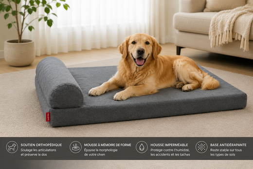 Matelas orthopédique chien XXL ArcticRest™ – Mémoire de forme