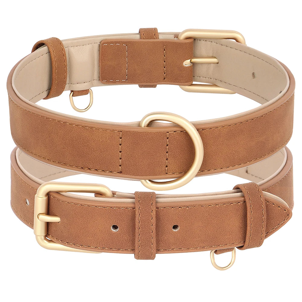 collier en cuir marron pour chien solide doux et agréable