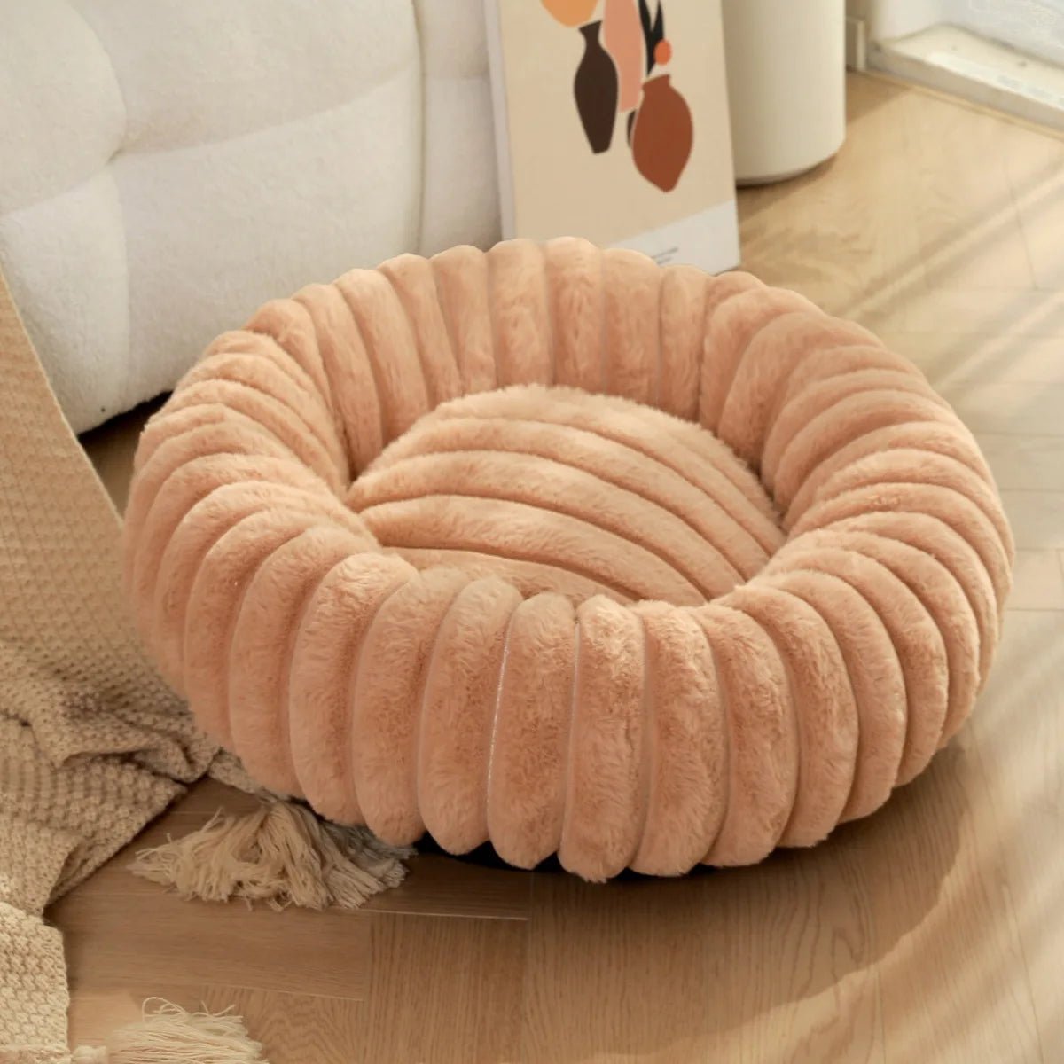 Coussin pour Chien Rond Moelleux – Effet Cocon avec Rebord Surélevé - Noble Truffe