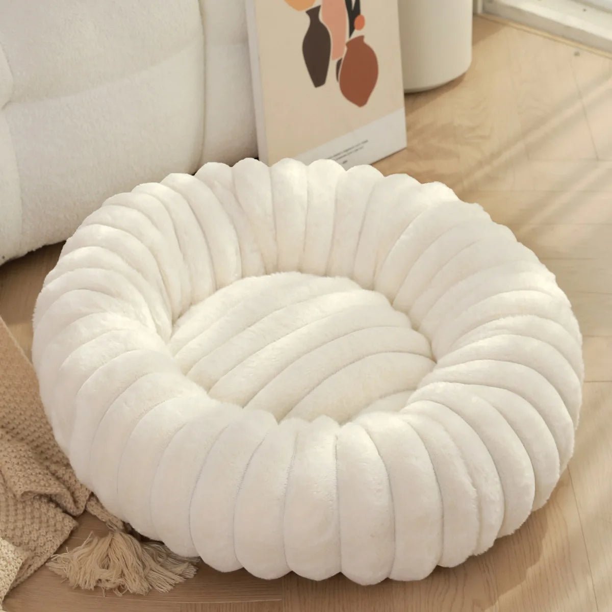 Coussin pour Chien Rond Moelleux – Effet Cocon avec Rebord Surélevé - Noble Truffe