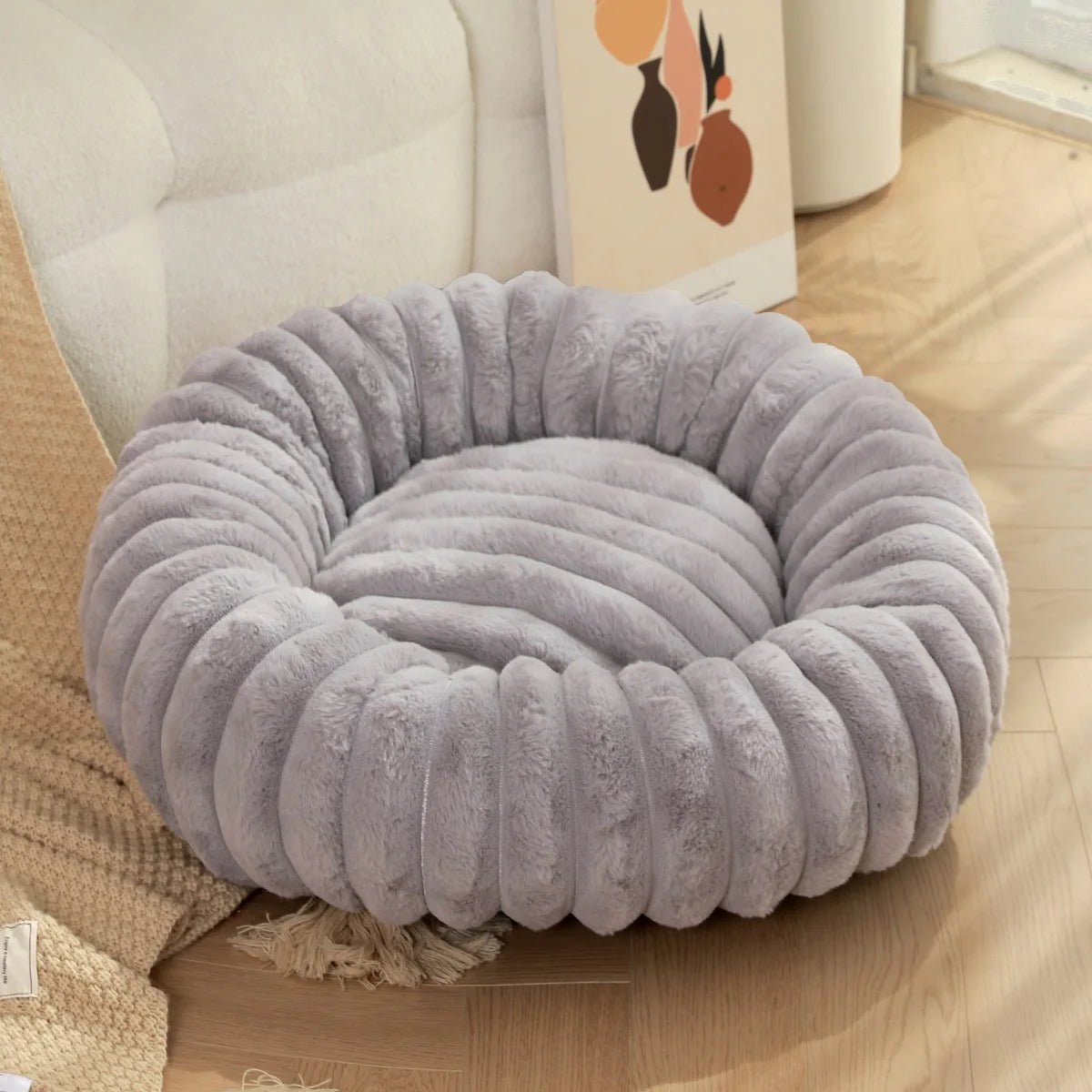 Coussin pour Chien Rond Moelleux – Effet Cocon avec Rebord Surélevé - Noble Truffe