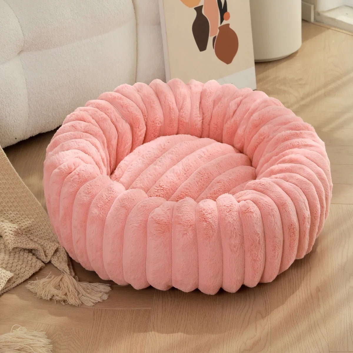 Coussin pour Chien Rond Moelleux – Effet Cocon avec Rebord Surélevé - Noble Truffe