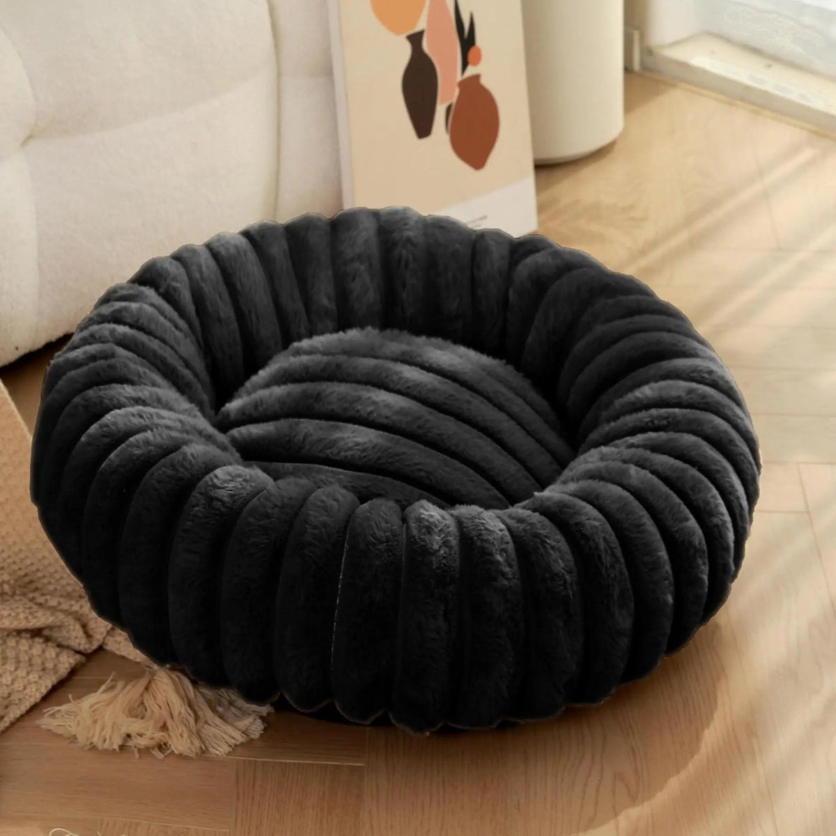Coussin pour Chien Rond Moelleux – Effet Cocon avec Rebord Surélevé - Noble Truffe