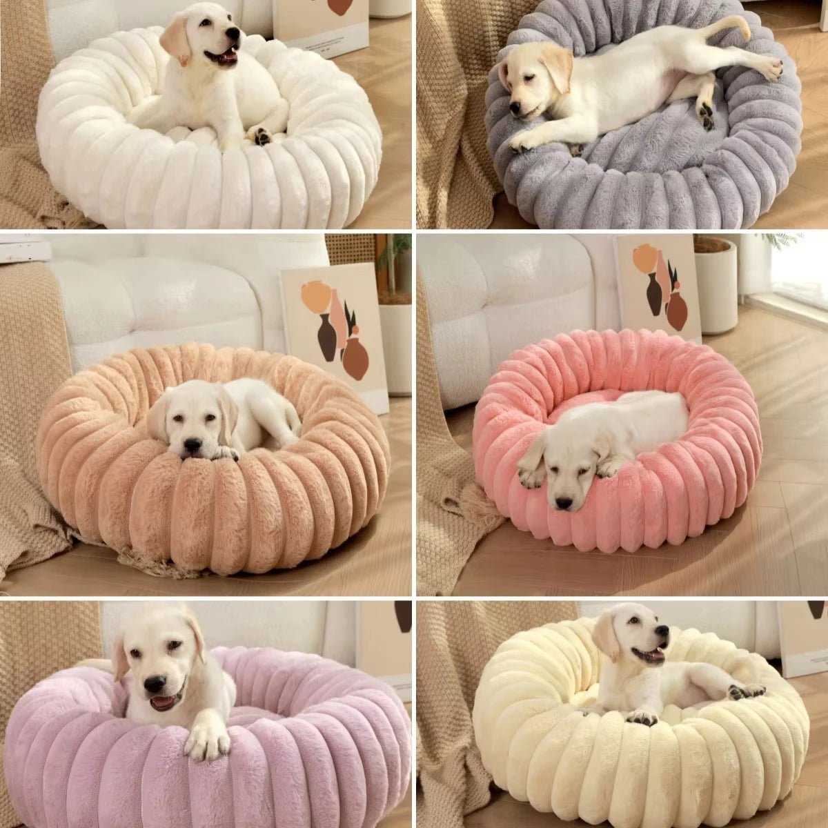 Coussin pour Chien Rond Moelleux – Effet Cocon avec Rebord Surélevé - Noble Truffe