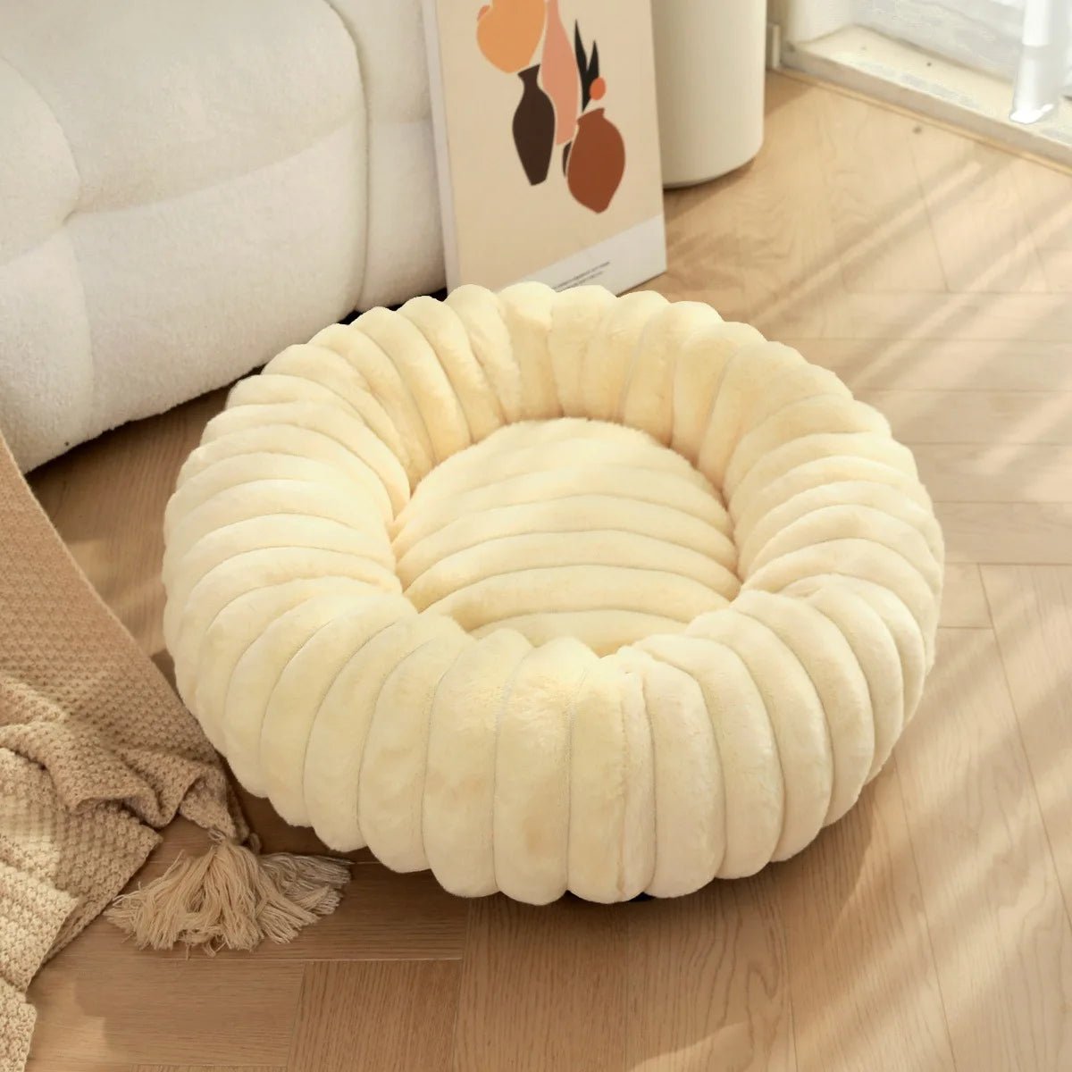 Coussin pour Chien Rond Moelleux – Effet Cocon avec Rebord Surélevé - Noble Truffe