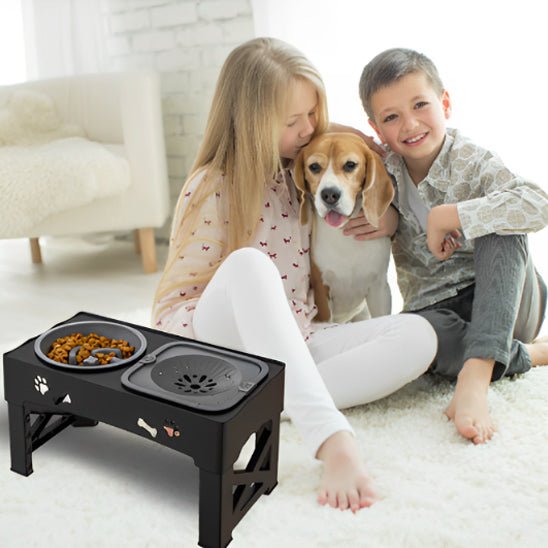 Gamelle Réglable pour chien – Double Bol + Antiglouton + Hauteur Ajustable - Noble Truffe