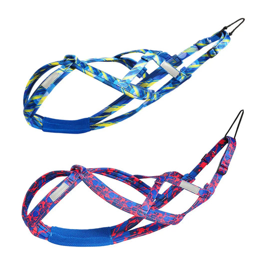2 harnais de traction bleu et rouge pour chien, idéal sport, traîneau et husky