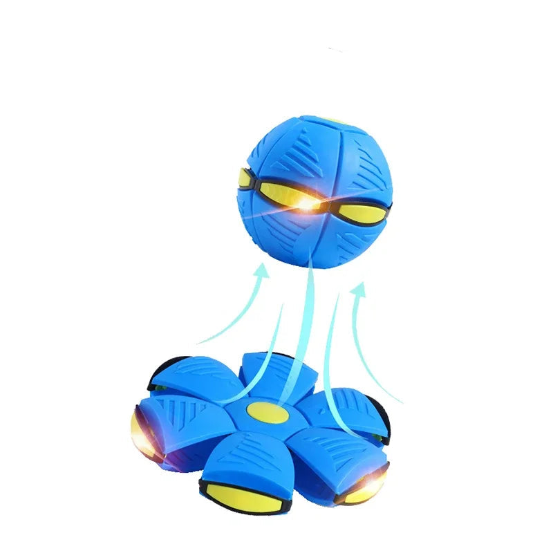 Jouet frisbee bleu pour chien en forme de fleur avec effet dynamique