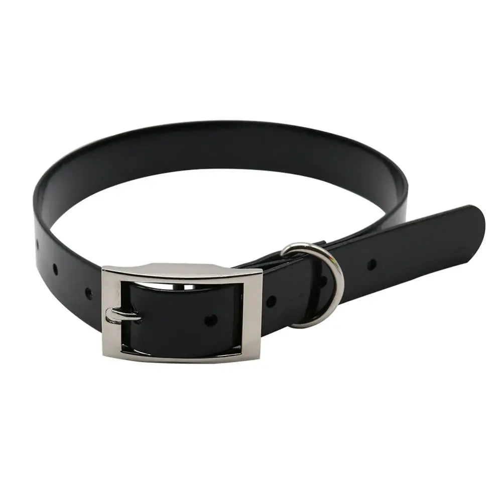 Collier noir pour chien, robuste, imperméable, avec boucle renforcée