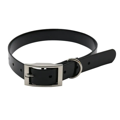 Collier noir pour chien, robuste, imperméable, avec boucle renforcée