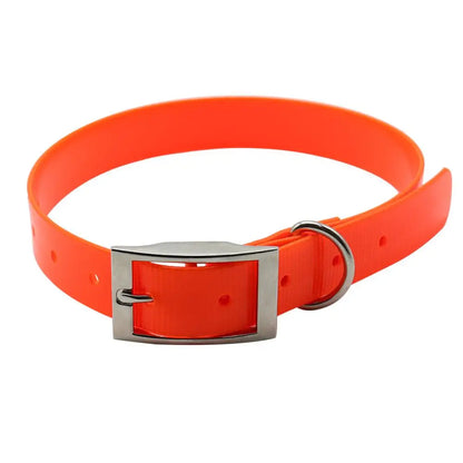 Collier orange fluo imperméable pour chien, haute visibilité pour promenade en forêt