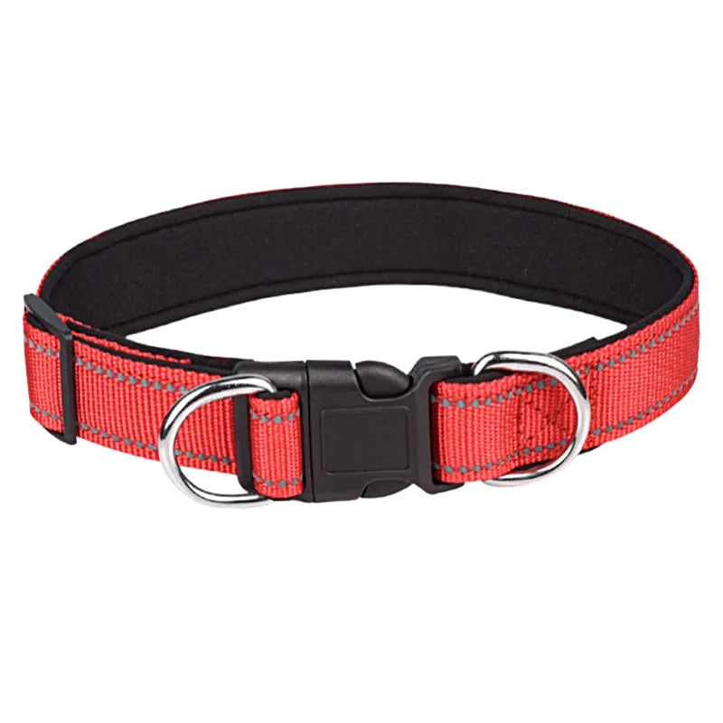 Collier réfléchissant rouge pour chien, sécurisé et confortable