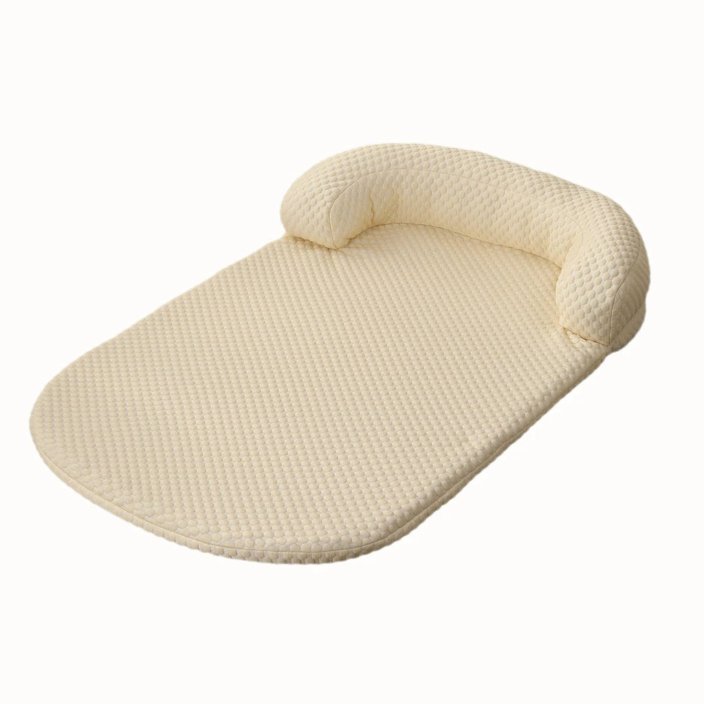 Coussin d’été beige jaune pour chien avec coussin intégré