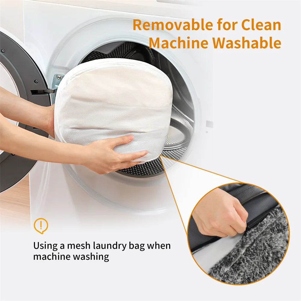 Coussin intérieur retiré pour lavage. Housse amovible lavable à la main ou en machine.
