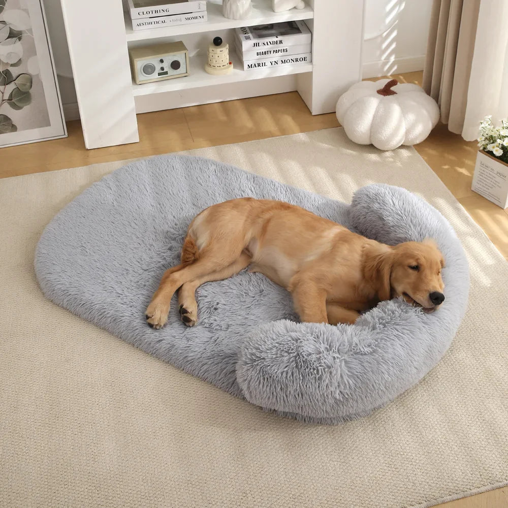 Coussin lavable gris clair pour chien, soutien des articulations et confort