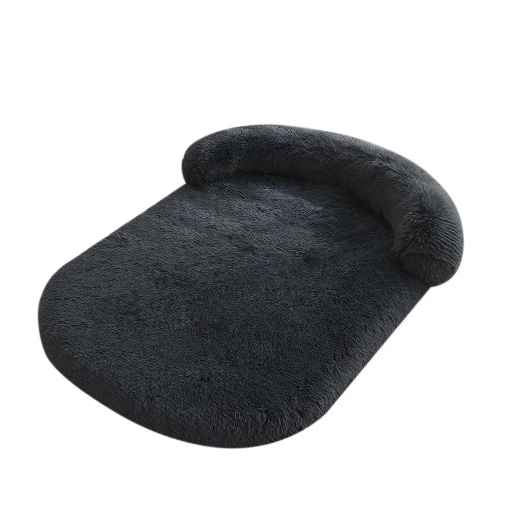 Coussin pour chien noir moelleux, lavable et confortable