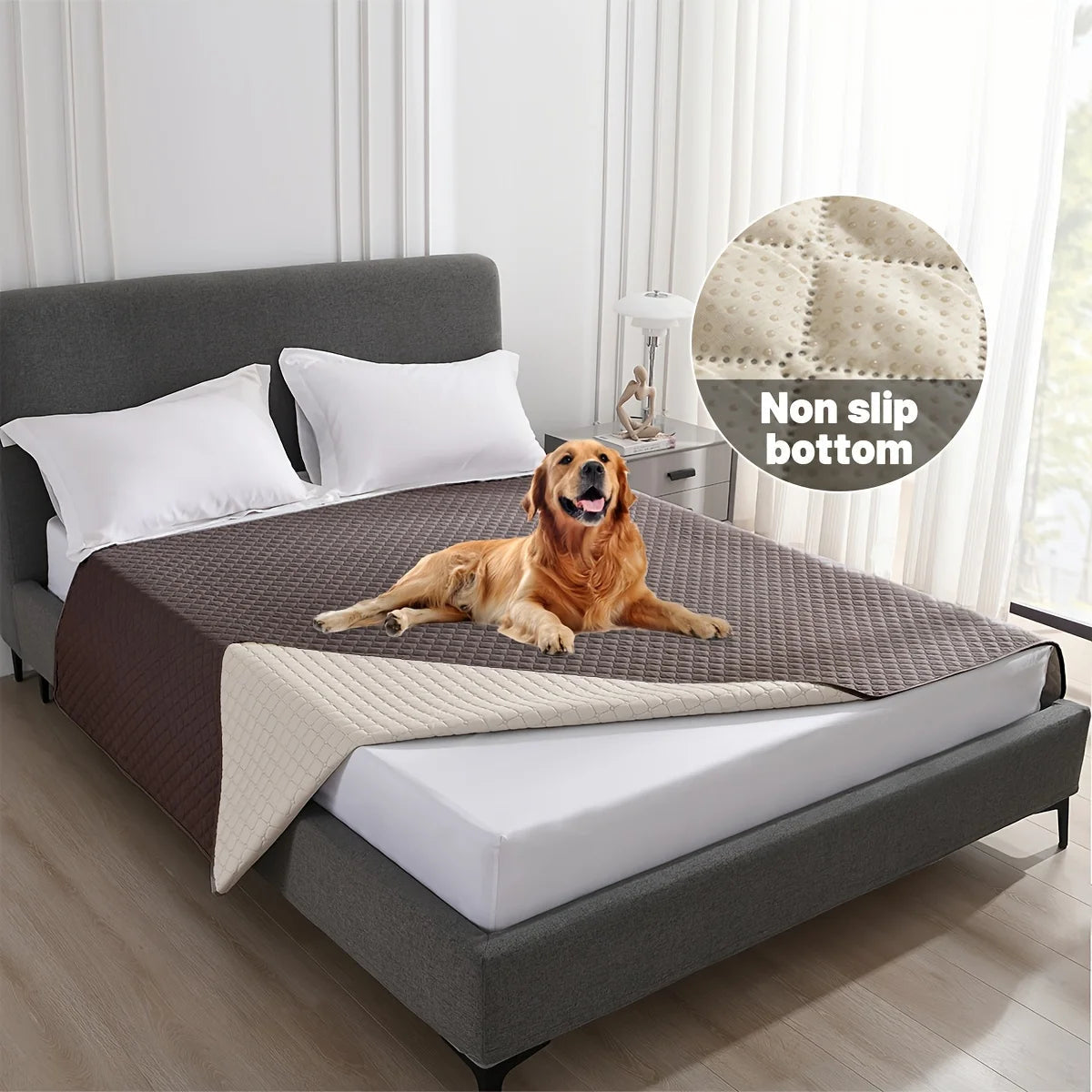 Housse de lit etanche avec chien couche, parfaite pour interieur moderne