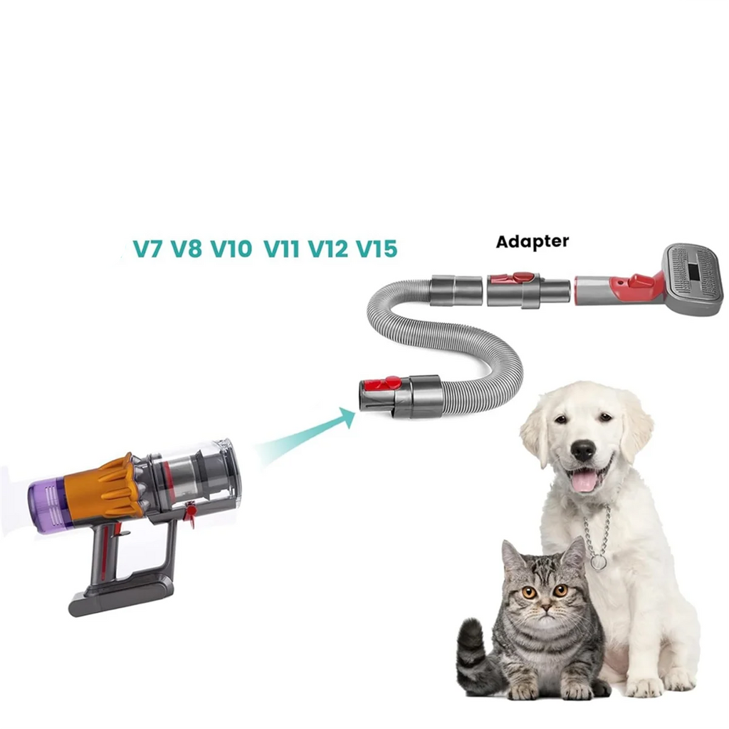 Exemple d'assemblage avec un aspirateur Dyson. V7 V8 V10 V11 V12 V15, Ce kit est adaptable avec les modèles d'aspirateurs Dyson. 