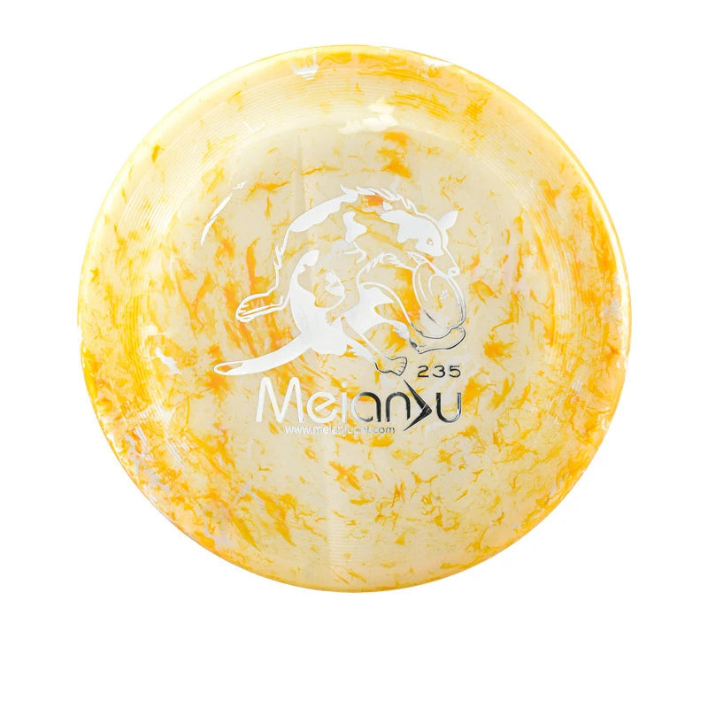 Frisbee jaune et blanc anti dérapant pour chien 
Jouet volant pour chien
