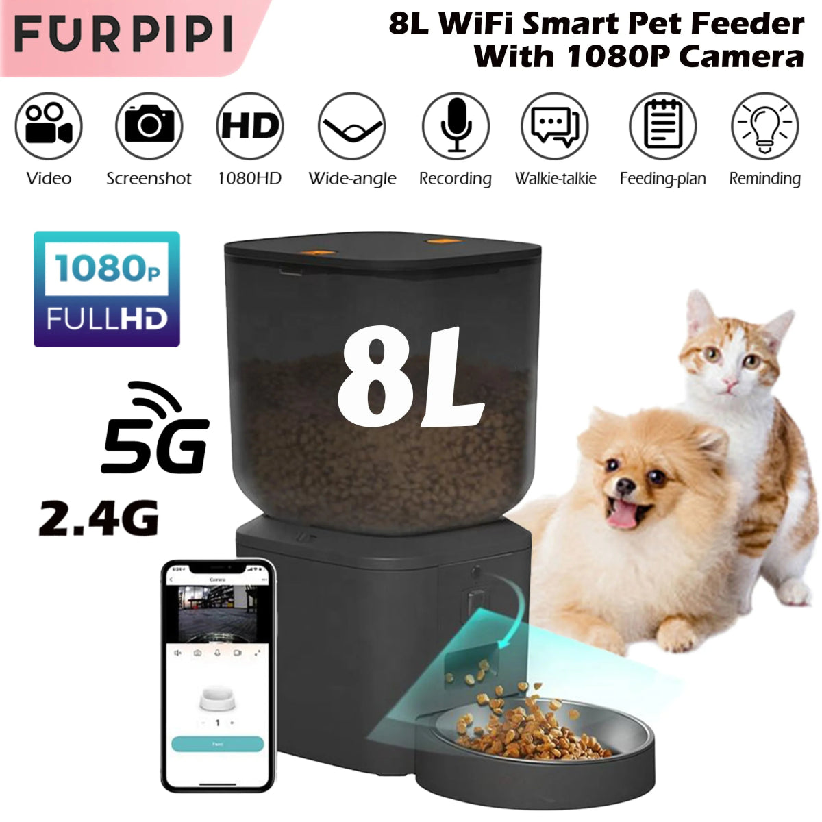 Gamelle WiFi FurPipi avec camera HD et appli mobile