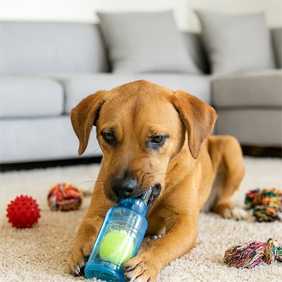 chien joue avec jouet pour chien a lancé et mordre