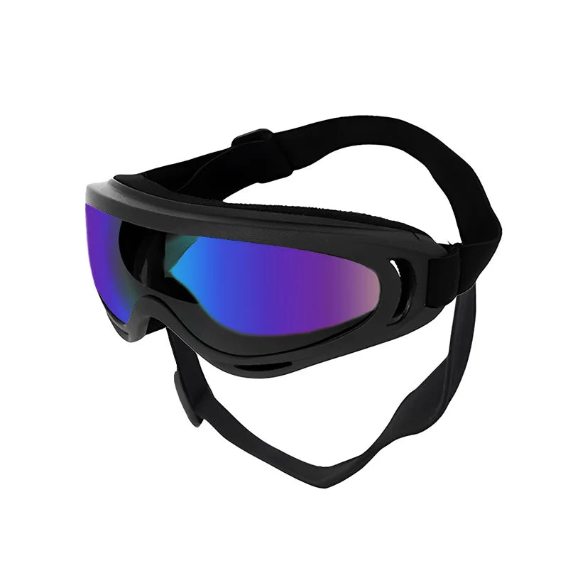 Lunettes pour chien avec verres bleus miroir anti-UV et anti-poussière