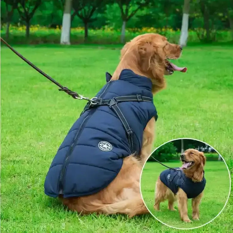 Manteau d'hiver chaud et imperméable pour chien avec harnais intégré - Veste en polaire pour petits et grands chiens | Noble Truffe - Noble Truffe