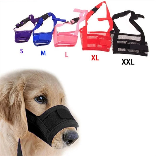 Muselière pour chien anti-aboiement 5 Tailles et couleurs du S au XL
Avec chien et sa muselière noire sur le museau