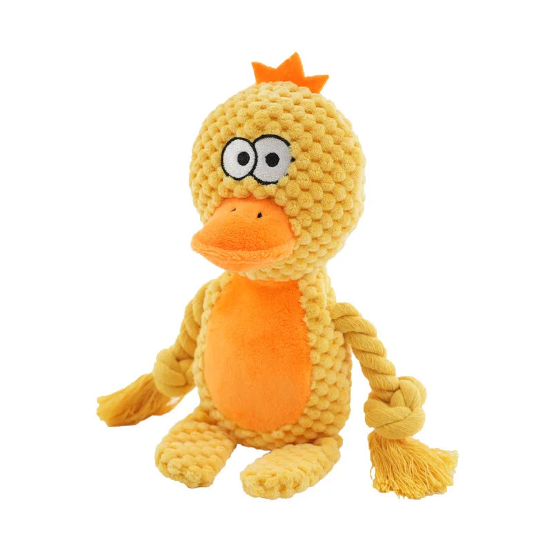 Jouet couineur pour chien en forme de canard jaune et orange