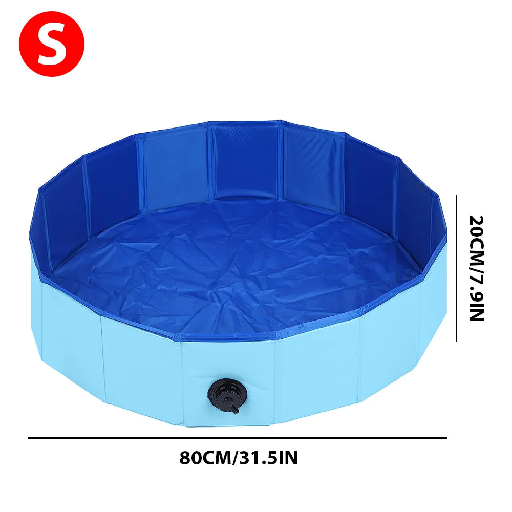 Piscine pour chiot ou petit chien (80×20 cm). Facile à vider, à nettoyer et à ranger. Couleur bleue.