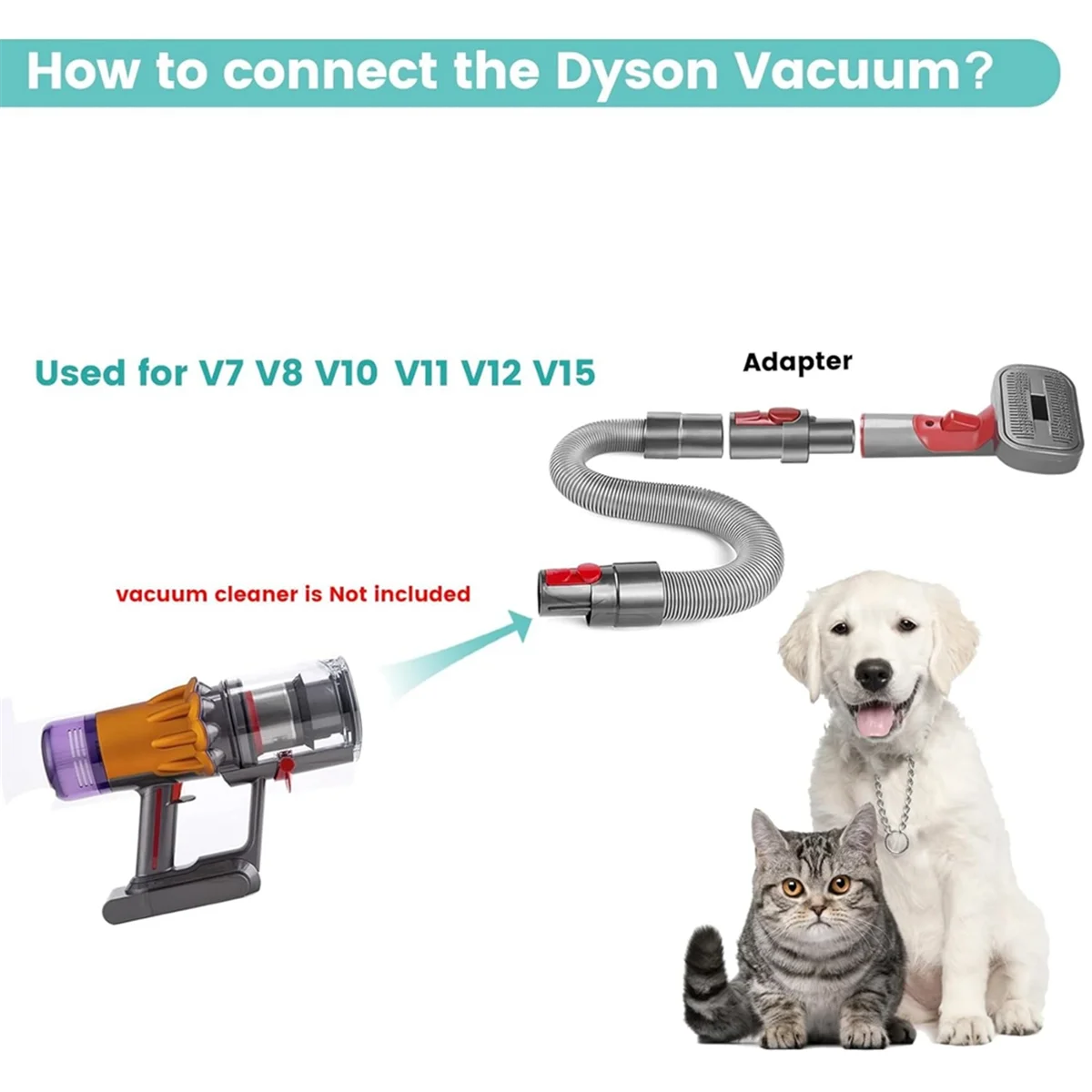 Pet Dog Grooming Kit for Dyson Vacuum V7 V8 V10 V11 V12 V15,Dog Grooming Brush Attachment,Dog Hair Groomer Tools    