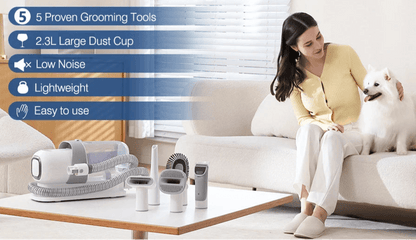 Aspirateur de Toilettage a domicile – Kit Complet Silencieux avec Tondeuse - Toiletteur à domicile - Noble Truffe