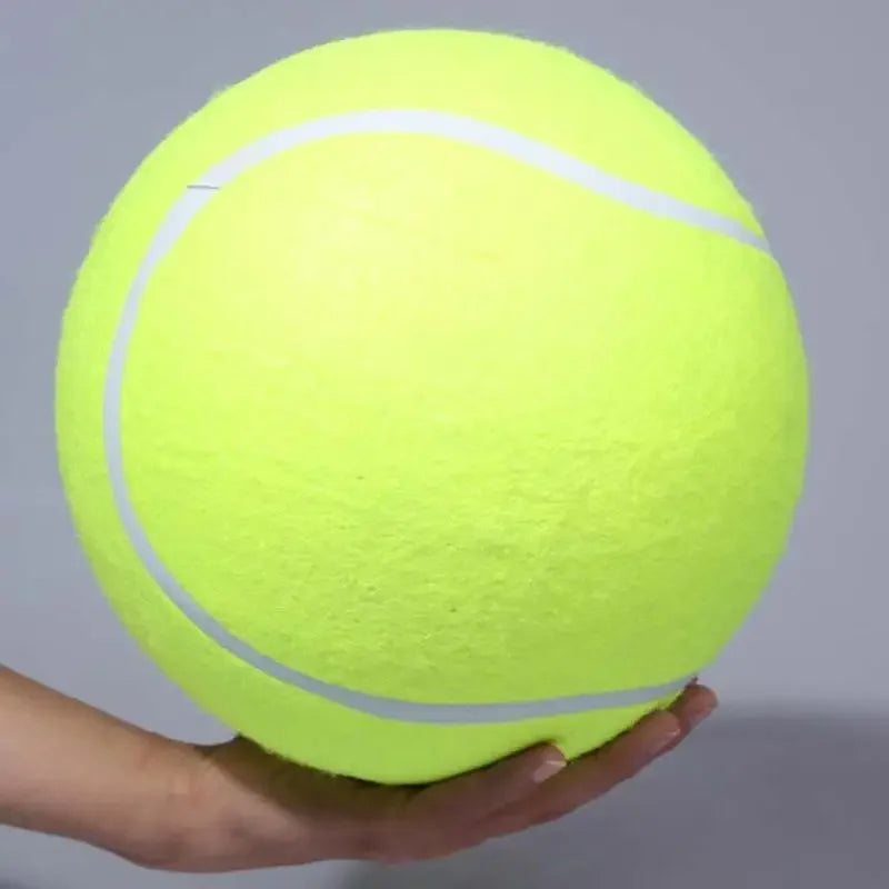 Balle de tennis géante pour chien tenue en main, diamètre impressionnant