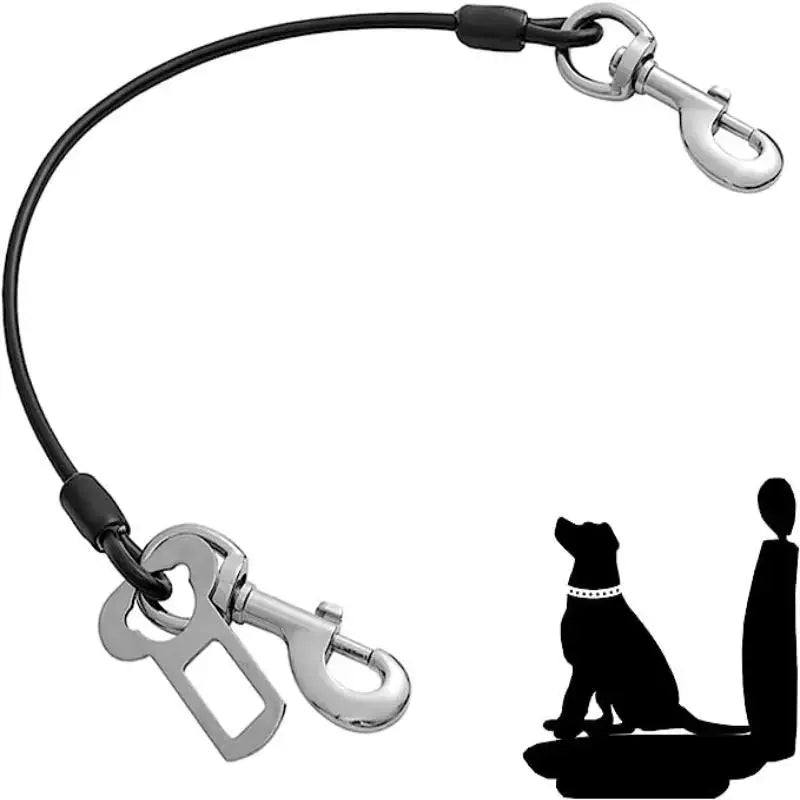 ceinture de sécurité noire pour chien, anti-morsure et ajustable