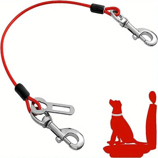 ceinture de sécurité rouge pour chien réglable et résistante, compatible voiture