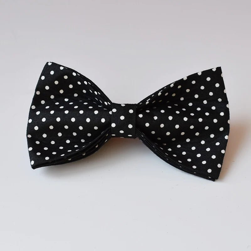 Collier pour Chien Noir à Pois avec Nœud Papillon – Gravure Personnalisée & Laisse - Noble Truffe