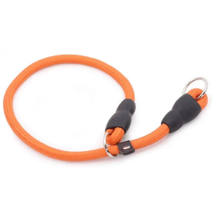 collier ajustable pour chien orange en nylon épais avec attaches renforcées