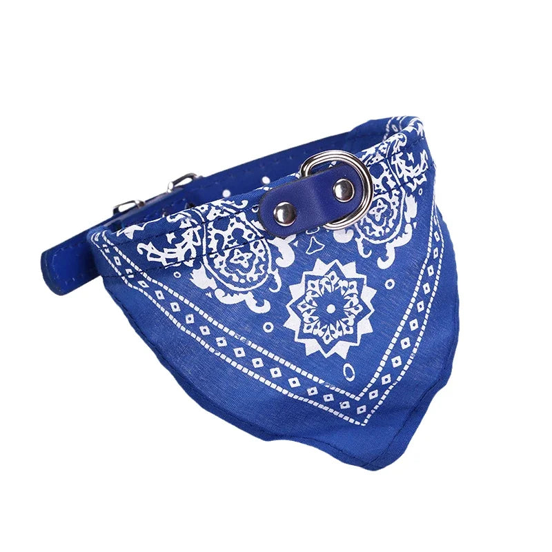 Collier foulard bleu vif adapté aux petits chiens