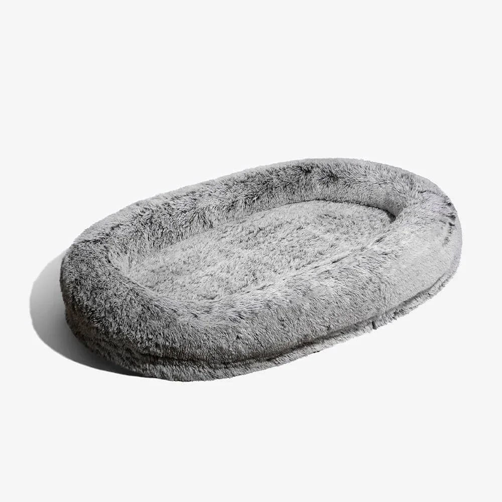 coussin chien xxl gris de grande taille et orthopédique pour humain et chien