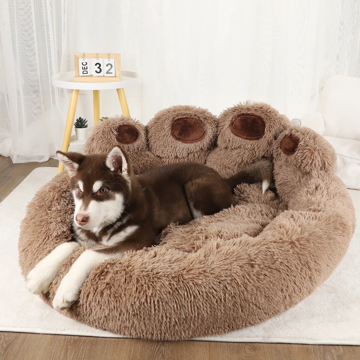 Coussin pour Chien Antidérapant en Forme de Patte – Rond, Doux et Imperméable - Noble Truffe