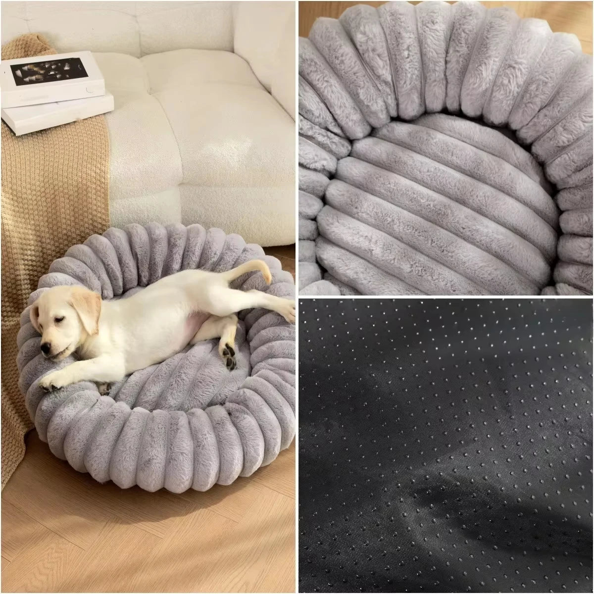 Coussin pour Chien Rond Moelleux – Effet Cocon avec Rebord Surélevé - Noble Truffe