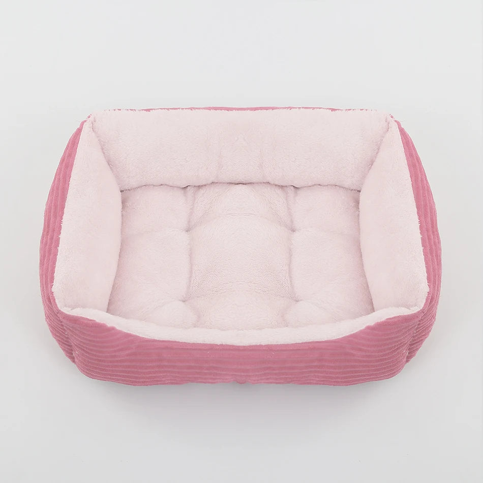coussin chien velours beige sobre et confortable