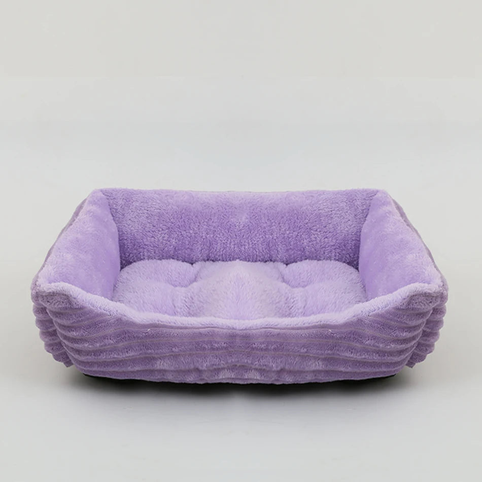 coussin chien velours rose pastel matelassé