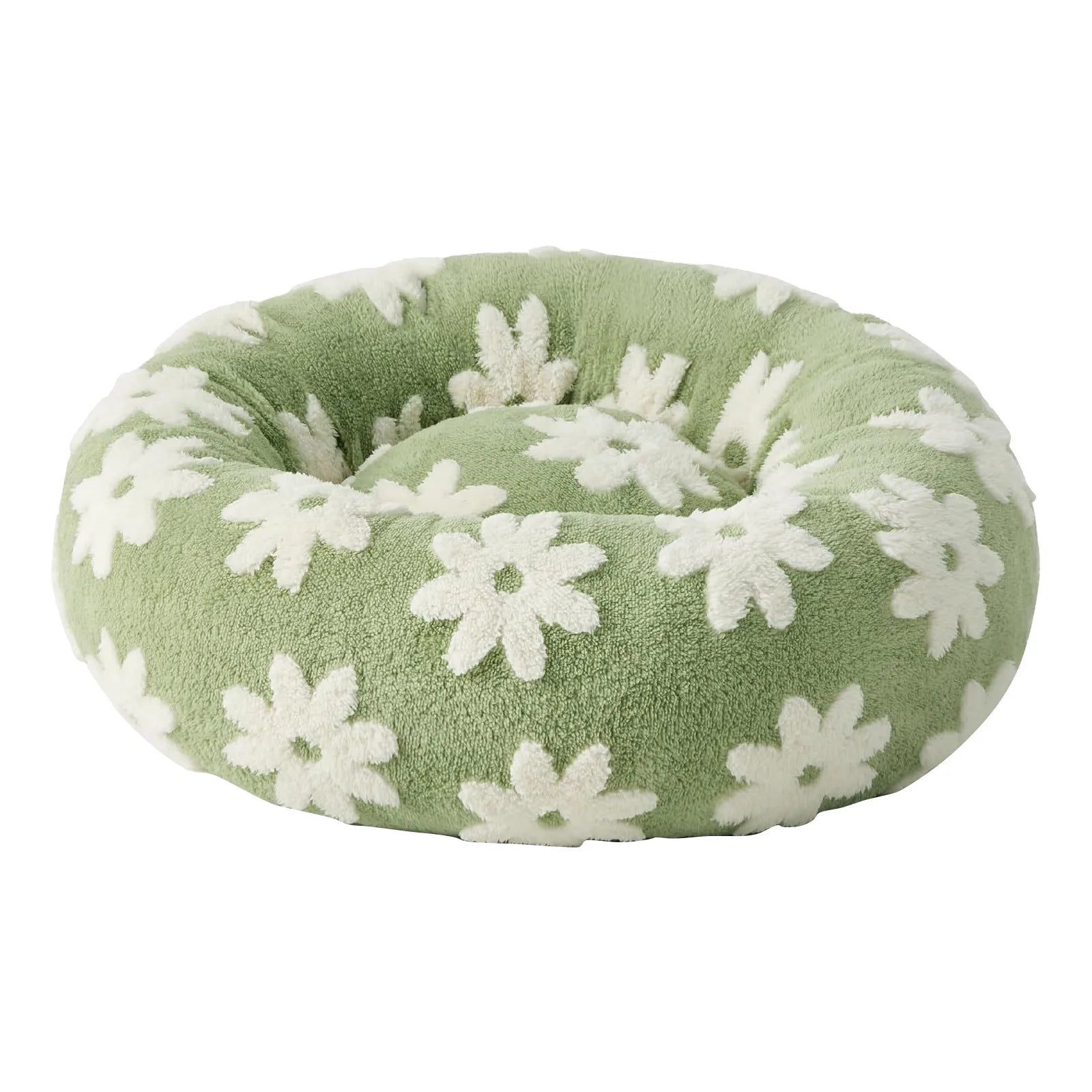 Coussin pour chien effet cocon avec motif fleurs – tissu doux et respirant