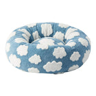 Coussin rond pour chien moelleux et lavable avec fond antiglisse